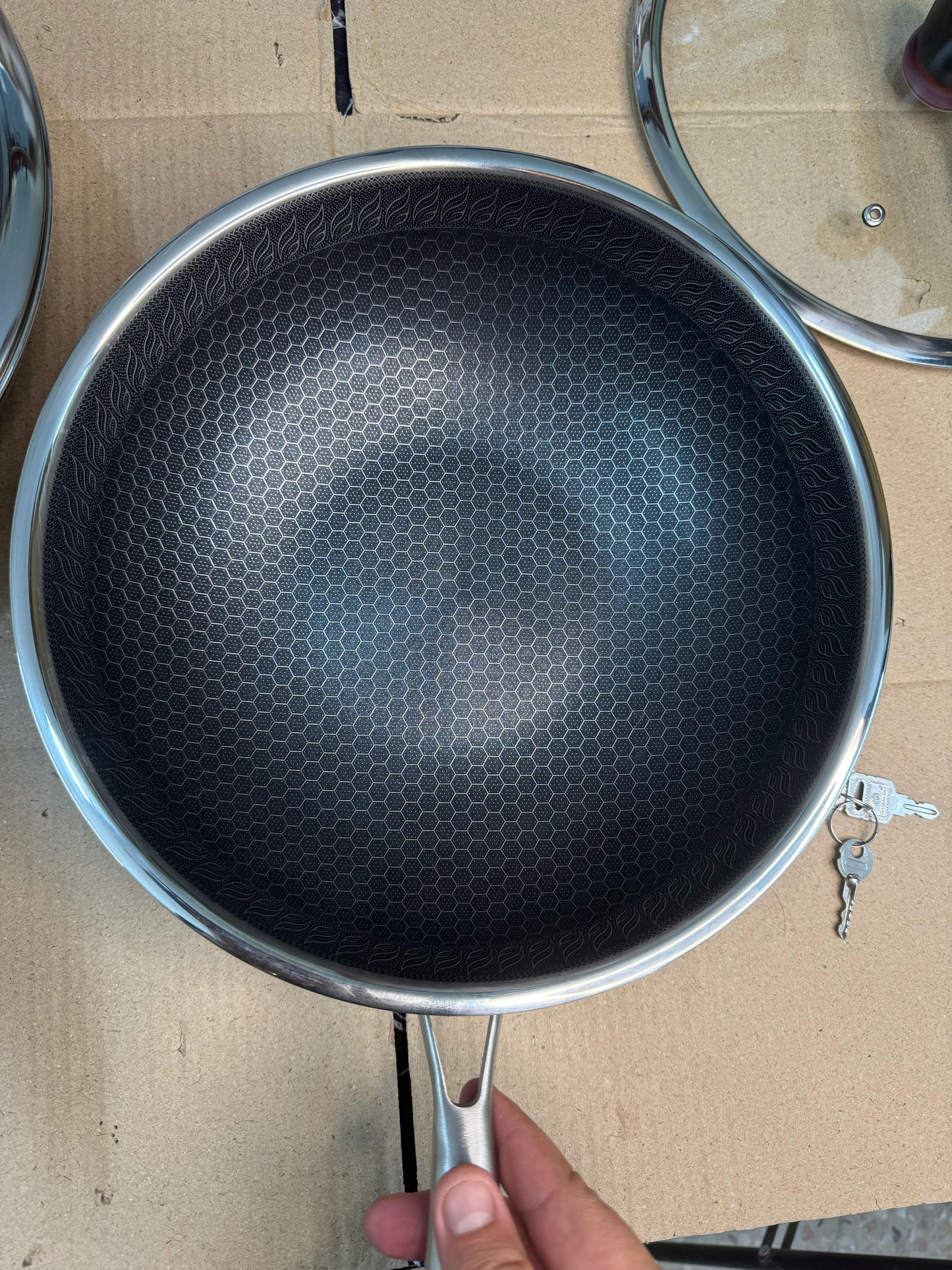 Germany handi craft honeycomb deep fry pan