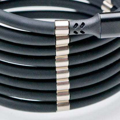 Original Loops 1.8M USB Retractable Charging Cable – Quick Roll-Up Magnetic Fast Charging Cable (Black)