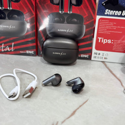 UltraSound Pro ENC Metal Wireless Earbuds – Made in Dubai | Hybrid Stereo Sound | Noise Isolation