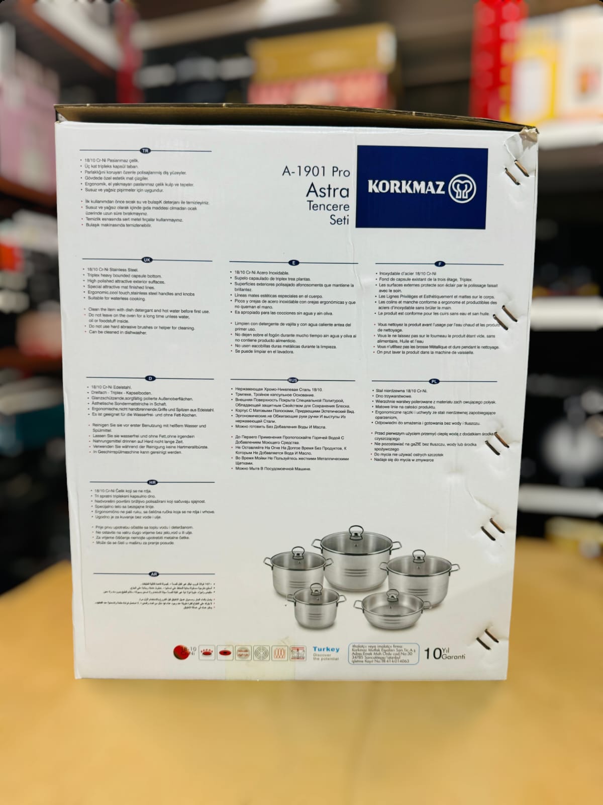 Korkmaz Turkey Astra A-1901 Cookware Set Cr-Ni