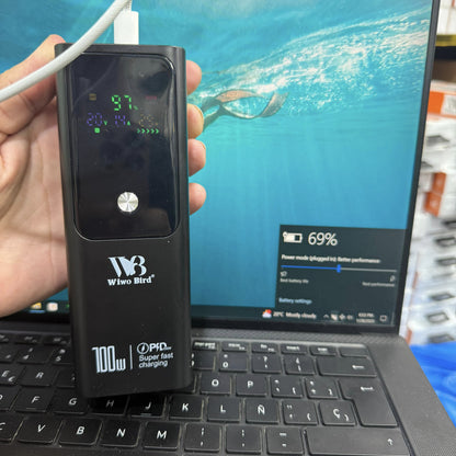 Amazon Lot PD 100W Ultra Fast 20000mAh Power Bank For Laptop & Smartphone With free 100W 3 in 1 Cable