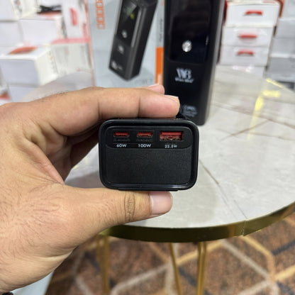 Amazon Lot PD 100W Ultra Fast 20000mAh Power Bank For Laptop & Smartphone With free 100W 3 in 1 Cable