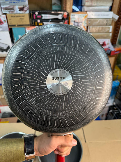 Germany handicraft FLAT fry pan 316 steel