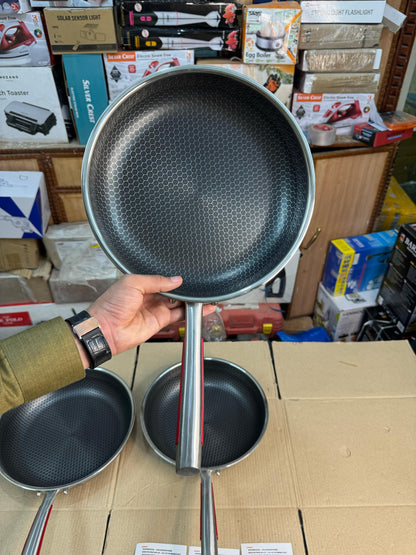 Germany handicraft FLAT fry pan 316 steel