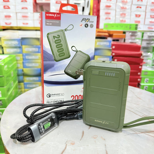 5-in-1 Military Grade Power Bank & Charger 20000mAh - Waterproof, Tough, Dubai Made With Free 100W Cable